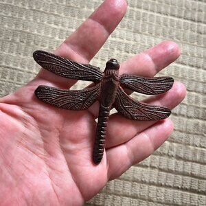 Cast Metal Dragonfly Napkin Rings, Bronze Finish, Set of 4